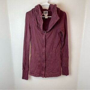 Prairie Underground Maroon Zip Up Cowl Hoodie